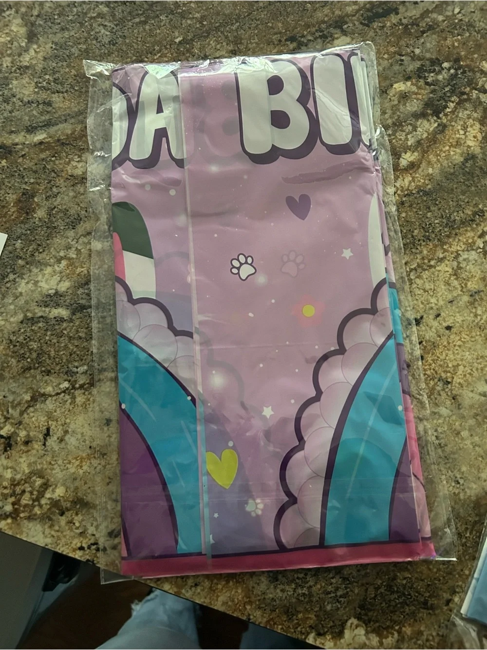 Happy Birthday Pink Rainbow Unicorn Tablecloth